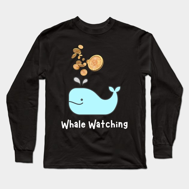 Bitcoin Whale Watching Long Sleeve T-Shirt by RedSparkle 